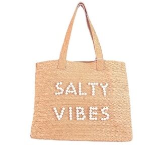 Nwt Urban Expressions Salty Vibes Raffia Pearl Summer Tote Beach bag